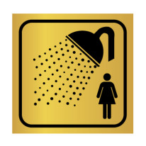 Picto gravé Douche Femme - 100 x 100 mm - Gamme Métal