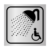 Picto gravé Douche PMR - 100 x 100 mm - Gamme Métal