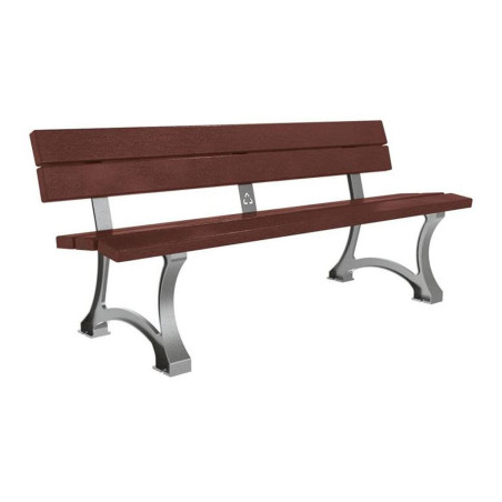 Banc de ville structure acier gris et assise plastique recyclé
