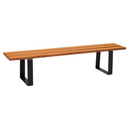 Banquette urbaine acier gris et bois lasuré chêne clair