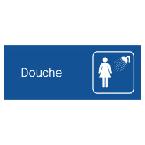 Plaquette gravée avec texte et picto Douche Femme - H 80 x L 200 mm - Gamme Couleur