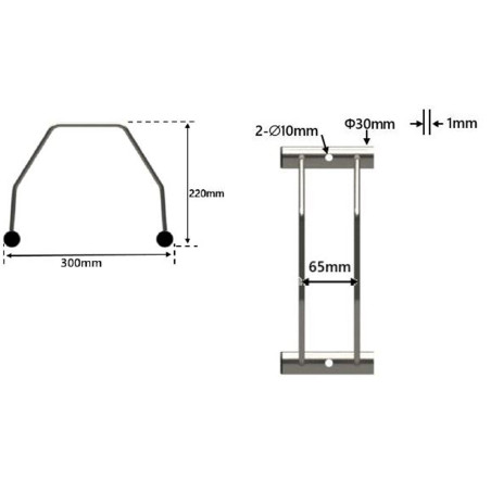 Range-vélo modulable - 1 vélo et + Detail 1 élément dimensions