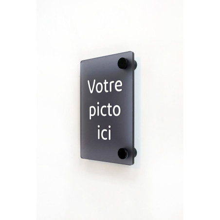 Plaque de porte H150 x L100 - à personnaliser - Fixation entretoises - Gamme ICE