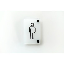 Plaque de porte H150 x L100 - Toilettes Homme - Fixation entretoises - Gamme ICE