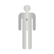Silhouette Homme avec Braille Dimension H 100 mm Matière Alu anodisé