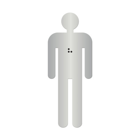 Silhouette Homme avec Braille Dimension H 100 mm Matière Alu anodisé