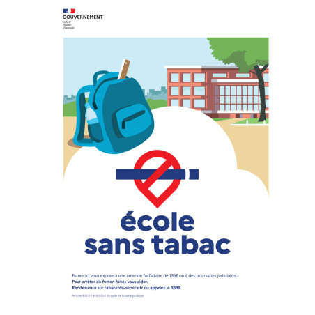 Panneau officiel école sans tabac
