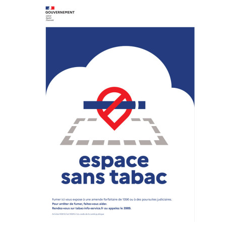 Panneau officiel zone sans tabac