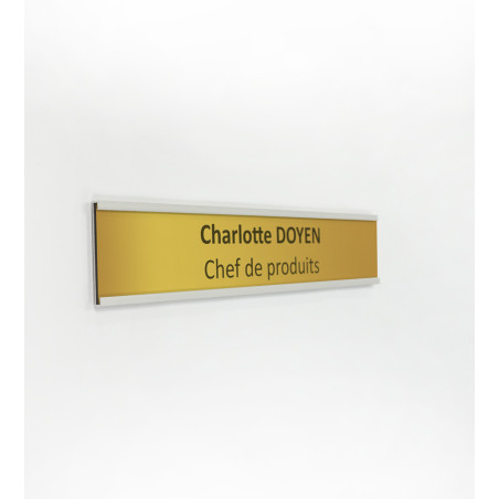 Plaque de porte coulissante avec étiquette gravée H 50 x L 250 mm Plaque de porte coulissante avec étiquette gravée H 50 x L 250 mm