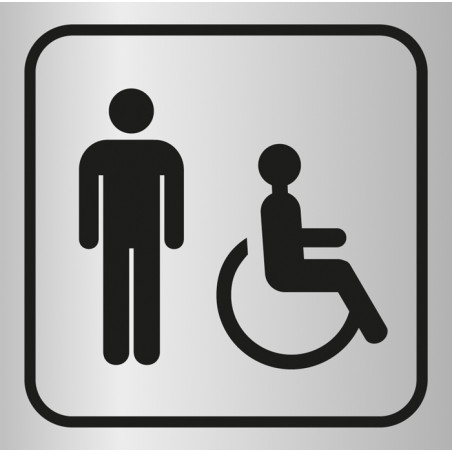 Picto gravé Toilettes hommes handicapés - Gamme M Picto gravé Toilettes hommes handicapés - Gamme M