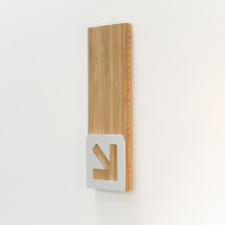 Picto Flèche à Droite Bois et Alu - Gamme Wood® Dimension Alu & Bambou Matière H 148.5 x L 50 mm