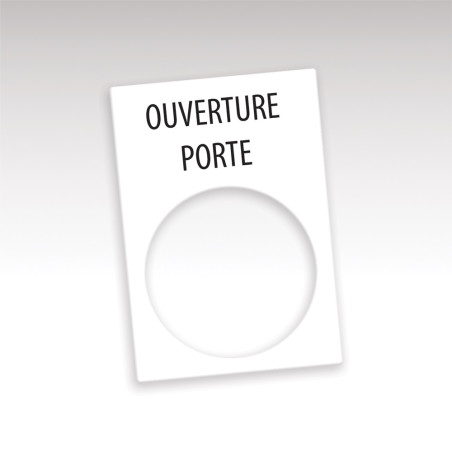 Etiquette bouton poussoir gravée Ouverture porte Etiquette bouton poussoir gravée Ouverture porte