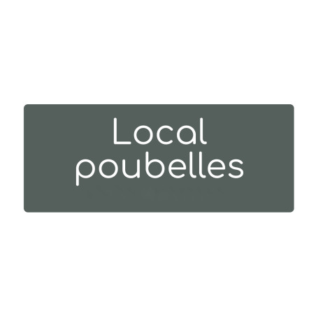 Plaque de porte PVC texte en relief - Local poubelles Plaque de porte PVC texte en relief - Local poubelles