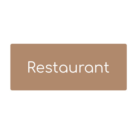 Plaque de porte PVC texte en relief - Restaurant