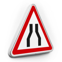 Panneau de danger Chaussée rétrécie - A3 - Gamme standard - Classe 1