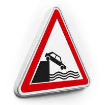 Panneau de danger Débouché sur un quai ou une berge - A20 - Gamme standard - Classe 1