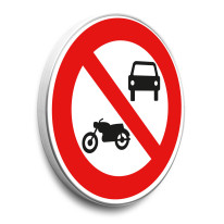 Panneau Accès interdit aux motos et voitures - B7a - Gamme standard - Classe 1