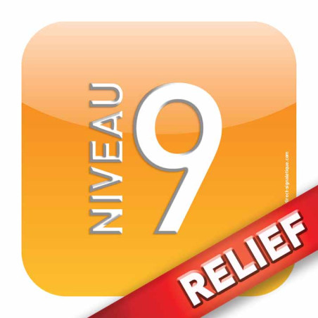 Plaque d´étage - Niveau 9 - Relief´Icone® Dimensio