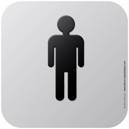 Pictogramme Alu avec relief Toilettes Garçons