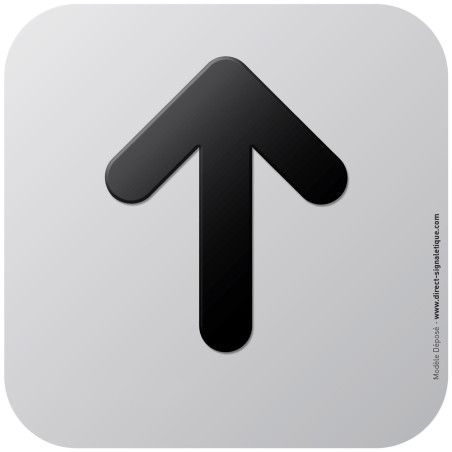 Pictogramme Alu avec relief Flèche tout droit Pictogramme Alu avec relief Flèche tout droit