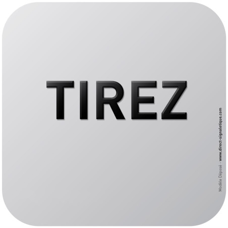 Pictogramme Alu avec relief Tirez