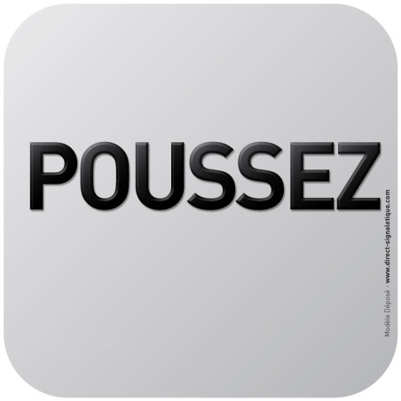 Pictogramme Alu avec relief Poussez
