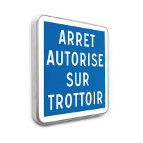 Panneau Arrêt autorisé sur trottoir - C50 - Gamme standard - Classe 1