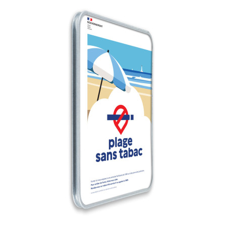 Panneau routier officiel plage sans tabac - Gamme standard