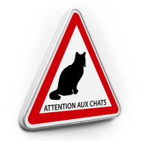 Panneau Routier Attention aux Chats - Gamme standard - Classe 1