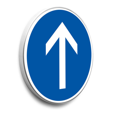 Panneau Direction tout droit obligatoire - B21b - Gamme standard - Classe 1
