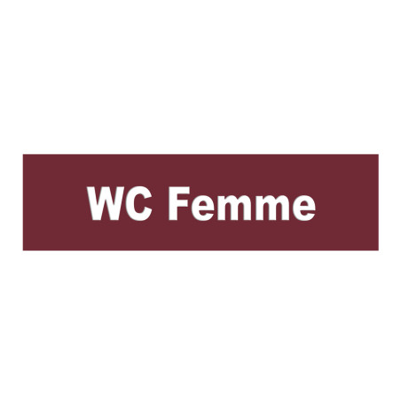 Plaque de porte texte relief - WC femmes - H 80 x 