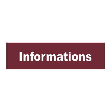 Plaque de porte Texte relief - Informations