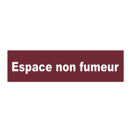 Plaque de porte Texte relief - Espace non fumeur - H 80 x L 200 mm Plaque de porte Texte relief - Espace non fumeur - H 80 x L 200 mm