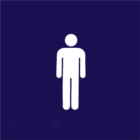 Plaque de porte picto relief - Toilettes hommes - 