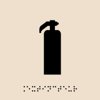 Plaque de porte picto relief - Extincteur - 120 x 120 mm