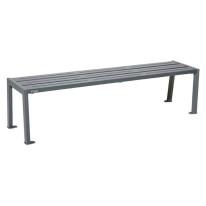 Banquette urbaine toute en acier Longueur 1800 mm - Gris