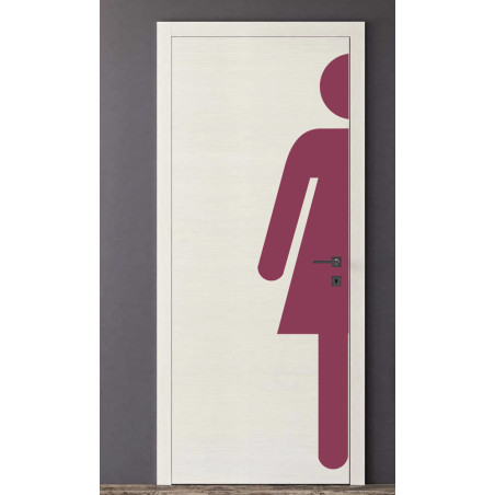 Plaque de propreté silhouette Femme Poignée droite - PVC antibactérien -H 2040 x L 431 mm