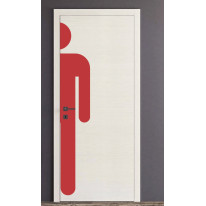 Plaque de propreté silhouette Homme Poignée gauche - PVC antibactérien - H 2040 x L 338 mm