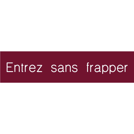 Signalétique gravée Entrez sans frapper - Gamme Co