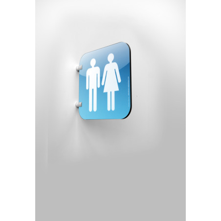 Plaque en drapeau Toilettes Hommes Femmes - Gamme 