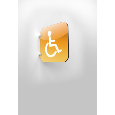Plaque en drapeau Toilettes Handicapés - Gamme Dra