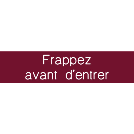 Signalétique gravée Frappez avant d´entrer - Gamme