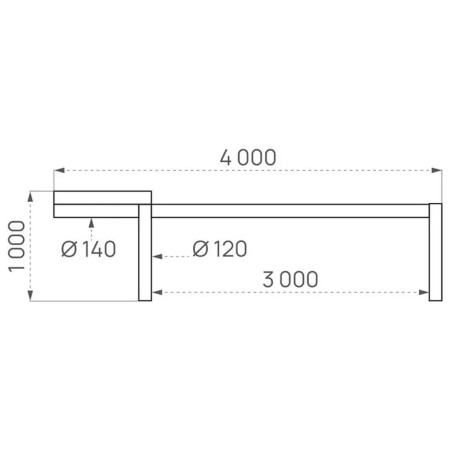 Barrière en bois levante - plan des dimensions