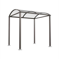 Passage couvert voûté M en polycarbonate - module initial - gris