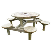 Table de pique-nique en bois 6 places