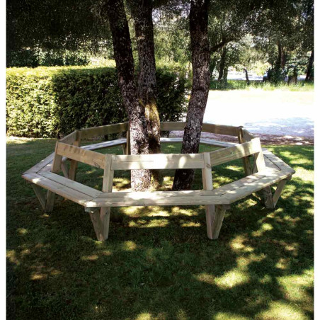 Banc tour d'arbre en bois dans un parc public