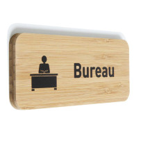 Plaque de porte Bureau 60x150 mm - gamme Bamboo rectangle