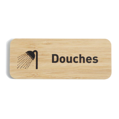 Plaque de porte Douches 60x150 mm - gamme Bamboo rectangle