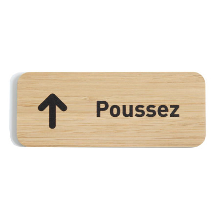 Plaque de porte Poussez 60x150 mm - gamme Bamboo rectangle