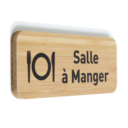 Plaque de porte Salle à manger 60x150 mm - gamme Bamboo rectangle
